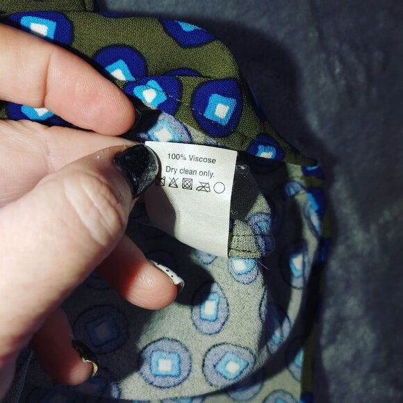 J.Crew Womens‎ 8 Green Blue Geometric Sleeveless Tank Top Career Retro Vibes - Picture 6 of 9